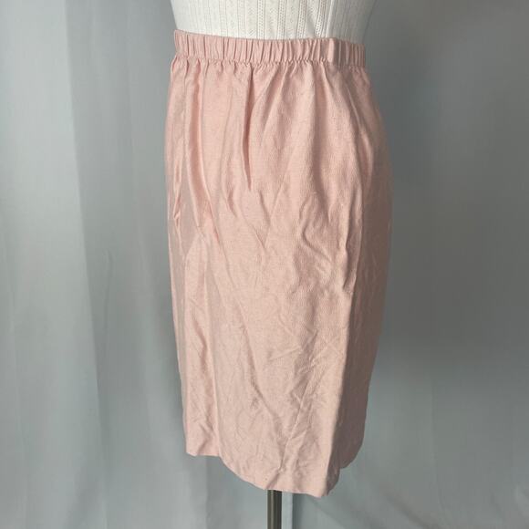 Vintage Pencil Skirt Size 10 Pink Pastel Minimal Retro Preppy Feminine Coqutte - Picture 6 of 13